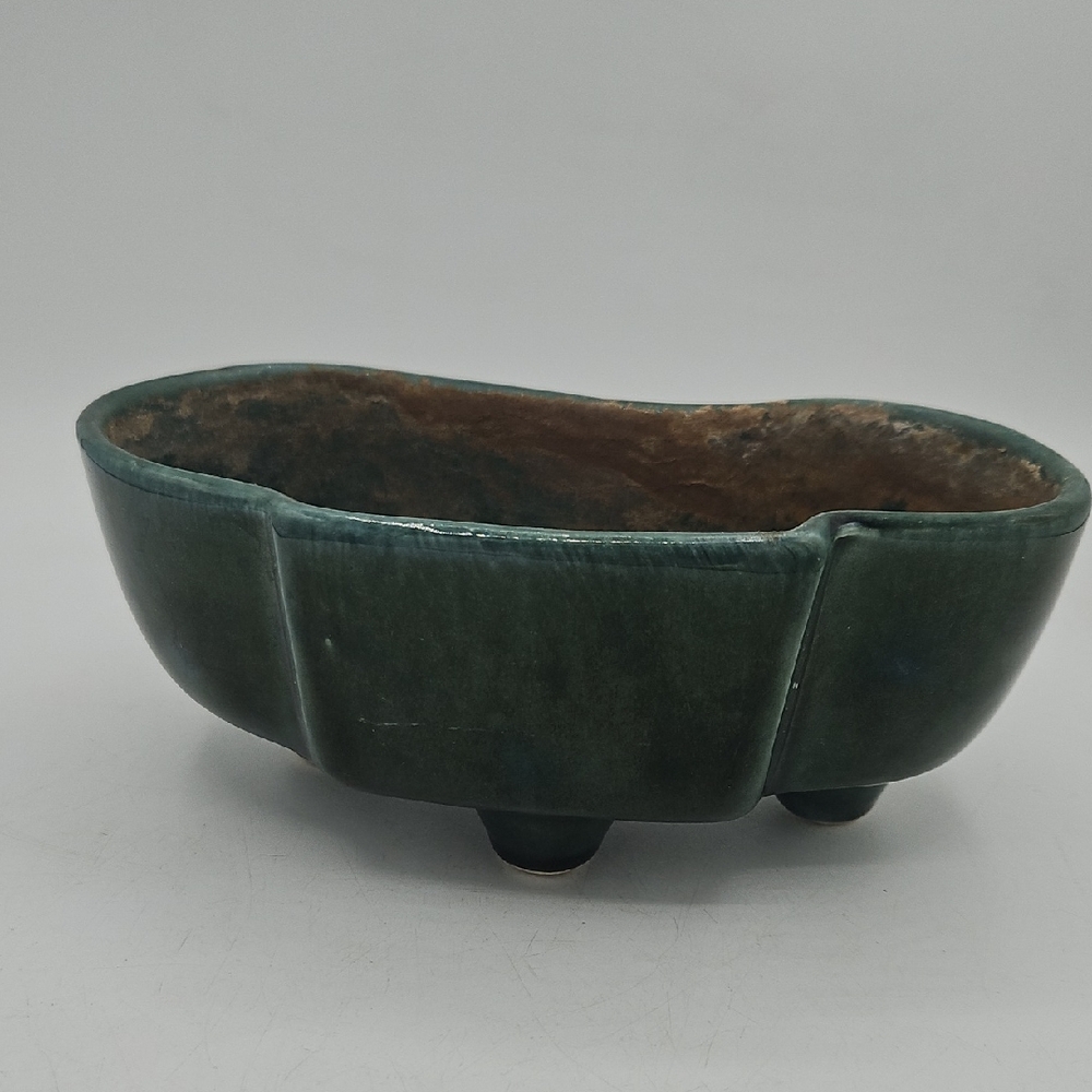 Green USA Pottery Ceramic Footed Planter